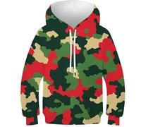 KaleidoKit Camouflage Hoodie for Kids 3D Printed Hoodies Costume Long Sleeve Pullover Sweatshirt Jacket for Boys Girls 10-12Y