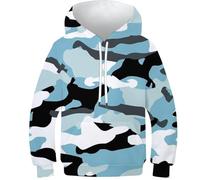 KaleidoKit Camouflage Hoodie for Kids 3D Printed Hoodies Costume Long Sleeve Pullover Sweatshirt Jacket for Boys Girls 10-12Y