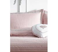 Kaleidoscope Aubrey Embroidered Vintage Heart Pair of Pillowshams Pink