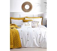 Kaleidoscope Bee Kind Embroidered Duvet Set White