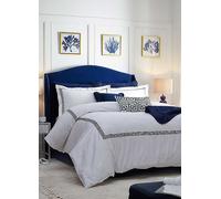Kaleidoscope Blue Hera 100% Cotton 300 Thread Count Duvet Cover Set White