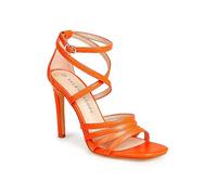 Kaleidoscope Bright Orange Colour Pop Strappy Heeled Sandals Orange
