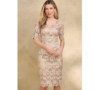 Kaleidoscope Champagne Lace Shift Dress Champagne