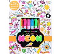 Kaleidoscope Coloring Neon: Includes 6 Bright Markers