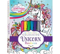 Hinkler - Kaleidoscope Colouring Kit - Unicorn Rainbows - Unicorn Art and Craft Activity for Ages 6 Years to Adults - Girls Colouring Book with 5 Colouring Pens and Glitter Glue