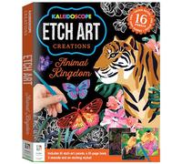Hinkler | Kaleidoscope Etch Art Creations Animal Kingdom | Scratch Art for Adults | Animal Arts and Crafts | Gifts for Art Lovers