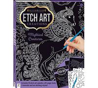 Hinkler - Kaleidoscope Etch Art Creations Mythical Creatures - Scratch Art Pad - Arts and Crafts for Adults - Perfect Gift for Art Lovers - Includes 16 Etch Art Pages Plus Stencil Sheets and More