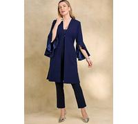 Kaleidoscope Frill Sleeve Dress Coat Navy