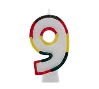 Kaleidoscope Glitter Double Sided 9th Birthday Candle Kaleidoscope Multicolor