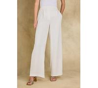 Kaleidoscope Ivory Front Pleat Wide Leg Trousers Ivory