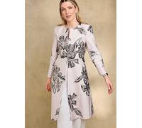 Kaleidoscope Jacquard Floral Long Line Dress Jacket Pink