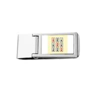 Kaleidoscope Mahjong Art Deco Fashion Slim Money Clip Stainless Holder Pocket Wallet