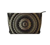 Kaleidoscope Mandala Corduroy Makeup Bag â€“ Versatile Cosmetic Pouch with Zipper for Daily Use and Travel Capacity Organizer