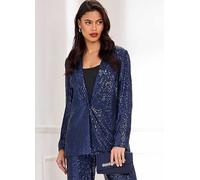 Kaleidoscope Navy Sequin Blazer Navy