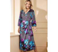 Kaleidoscope Patchwork Print Wrap Midi Dress