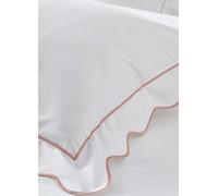 Kaleidoscope Pink Scalloped 100% Cotton 200 Thread Count Duvet Cover Set White