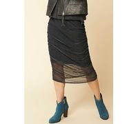 Kaleidoscope Printed Mesh Skirt Black