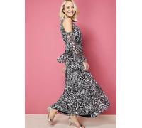 Kaleidoscope Printed MonoCold Shoulder Maxi Dress Metallic
