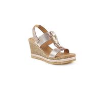 Kaleidoscope Rose Gold Metallic Italian Leather Wedges Rose