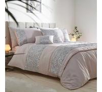 Kaleidoscope Sienna Sequin Embellished Blush Duvet Set Silver