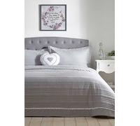Kaleidoscope Sophia Embroidered Vintage Heart Bedspread White