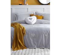 Kaleidoscope Sophia Embroidered Vintage Heart Duvet Cover Set White