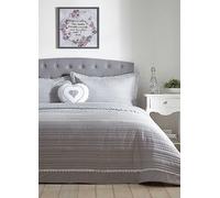 Kaleidoscope Sophia Embroidered Vintage Heart Pair of Pillowshams Grey