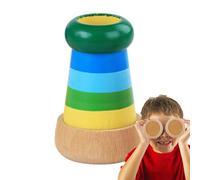 Kaleidoscope Toy - Wood 8x5cm | Wood Kaleidoscope | Wooden Rotating Kaleidoscopes 3D Pattern Classic Rotating Wooden Kaleidoscopes For Creative Play, Visual Exploration, And Educational Fun For Kids