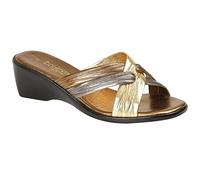 Boulevard X Over Mule Sandal Womens | Sandals | Bronze/Pewter/Gold | UK Size 3