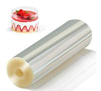Kalekey 15cmx15m Cake Collars Clear Acetate Strips Transparent Acetate Roll Mousse Cake Collar for Chocolate Mousse Baking Cake Decorating