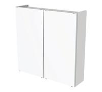Kalena Matt Dove Grey Double Bathroom Wall Cabinet With 2 Mirror Doors (H)540mm (W)550mm