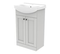 Kalena Matt Dove Grey Freestanding Vanity Unit & Basin Set (W)550mm (H)874mm