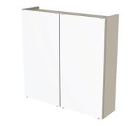 Kalena Matt Pebble Double Bathroom Wall Cabinet With 2 Mirror Doors (H)540mm (W)550mm