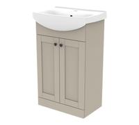 Kalena Matt Pebble Freestanding Vanity Unit & Basin Set (W)550mm (H)874mm