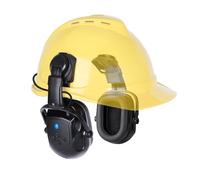 Kalence Bluetooth Hard Hat Ear Defenders, NRR 28dB Adjustable Cap-mounted Bluetooth Ear Defenders 50H Playtime Hearing Protection for Mowing Construction Workshop, Black