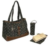 Kalencom Fashion Diaper Bag, Changing Bag, Nappy Bag, Mommy Bag, Canvas Bag, Weekender Bag (Fleur De Lis Black)
