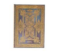 Kalendarz Paperblanks 2025 Blue Luxe Midi Dzienny: jeden dzień na stronie, zamykany na gumkę, Papier 80 GSM