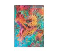 Kalendarz Paperblanks 2025 Humming Dragon Midi tygodniowy HOR Flexi: tydzień na dwóch stronach, zamykany na gumkę, Papier 100 GSM