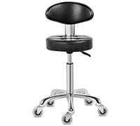 Kaleurrier Rolling Stool Chair with Smooth-rolling Dual-wheel casters,Comfortable Cushioned Backrest, Swivel Seat, Heavy Duty Hydraulic Height Adjustable,Sturdy and Durable