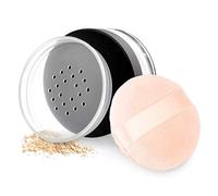 Kalevel Empty Makeup Powder Container 50ml with Puff Loose Face Compact Case Plastic Cosmetic Jars Travel Containers Refillable Bottle Box Holder with Sifter and Lid
