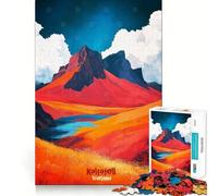 Kalfafell Iceland Art Poster Jigsaw Puzzle for Adults 1000 Pieces Think Smart Tight Cut Home Activity Xmas Gift (38x52cm)