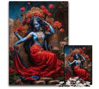 Kali Goddess in Red And Gold 1000 Pieces Puzzles for Adults Difficult Puzzles for Adults for Holidays Birthdays And Family Game Nights 1000 PCS(38x26cm)