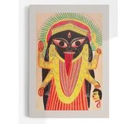 Kali Holding a Demon's Head | Vintage Indian Goddess Painting, Hindu Deities Print, Hinduism Art Wall Poster Sanatana Dharma Artwork