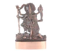 Kali Maa Statue Murti Copper Bronze Metal Small Kali Maa Mata Hindu Indian Goddess Idol for Car Dashboard Home Office Desk Mandir Temple Pooja Décor Diwali Wedding Gift