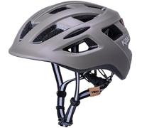 Kali Protective Central Commuter Bike Helmet Complete with Rechargeable Rear Cycling Light with Lifetime Crash Replacement - Solid Mat Stone L/XL
