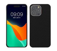 kalibri Aramid Fiber Case Compatible with Apple iPhone 15 Pro Max - Case Super Slim Strong Protective Phone Cover - Black Matte