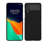kalibri Aramid Fiber Case Compatible with Samsung Galaxy Z Flip4 - Case Super Slim Strong Protective Phone Cover - Black Matte