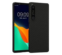 kalibri Aramid Fiber Case Compatible with Sony Xperia 1 IV - Case Super Slim Strong Protective Phone Cover - Black Matte