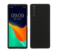 kalibri Aramid Fiber Case Compatible with Sony Xperia 10 V - Case Super Slim Strong Protective Phone Cover - Black Matte