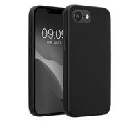 kalibri Case Compatible with Apple iPhone 16e - Case Smooth Genuine Leather Hard Case Anti Slip Cover - Black